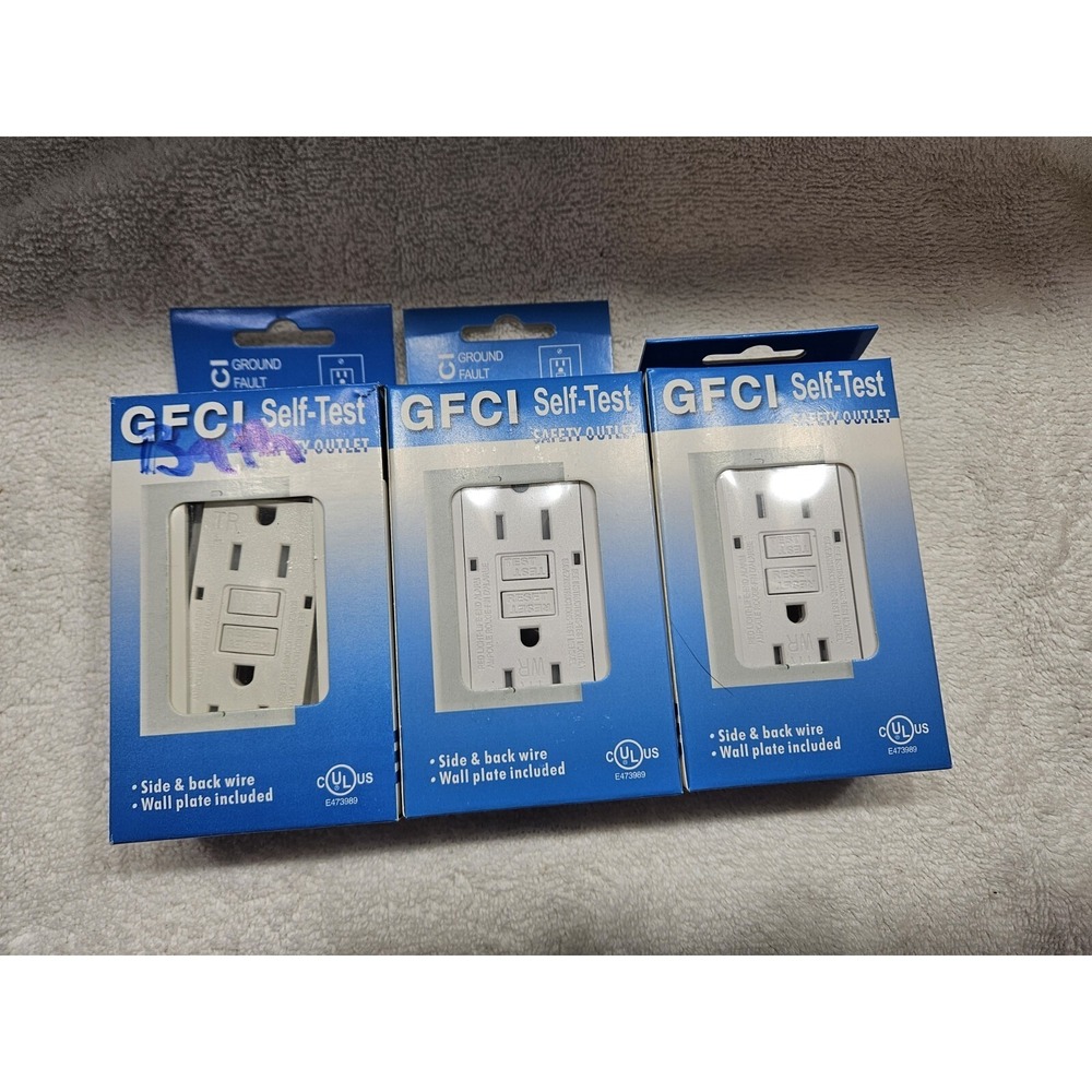 (3 PCS) 20A GFCI GFI outlet Tamper Resistant /weather Resistant/UL/Led/TR WR